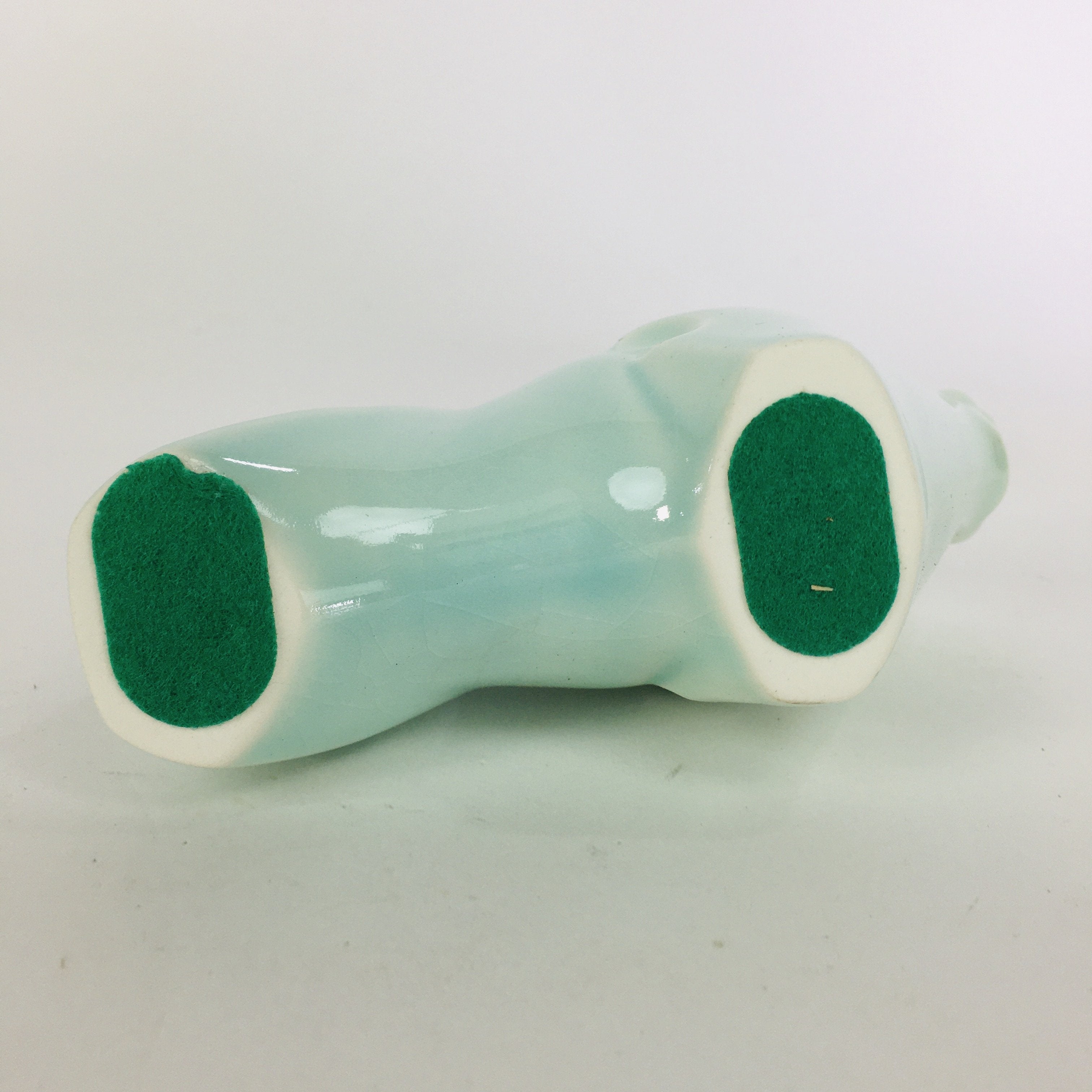 Japanese Porcelain Zodiac Boar Figurine Vtg Green Lucky Charm Inoshishi BD662