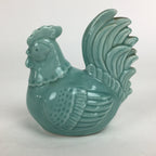 Japanese Porcelain Zodiac Chicken Statue Vtg Blue Lucky Charm Figurine BD703