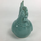 Japanese Porcelain Zodiac Chicken Statue Vtg Blue Lucky Charm Figurine BD703