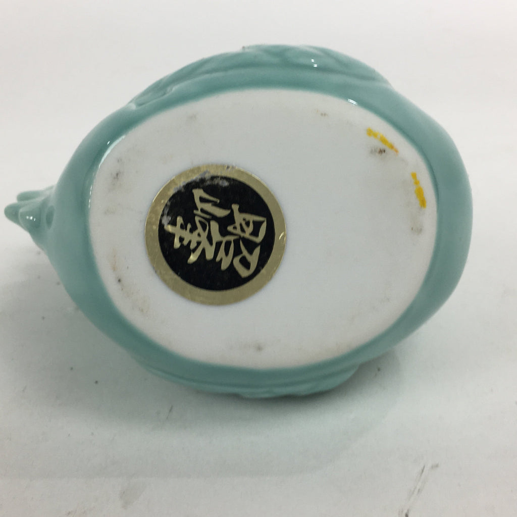 Japanese Porcelain Zodiac Chicken Statue Vtg Blue Lucky Charm Figurine BD703
