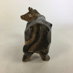 Japanese Porcelain Zodiac Cow Doll Vtg Brown Lucky Charm Statue Figurine BD675