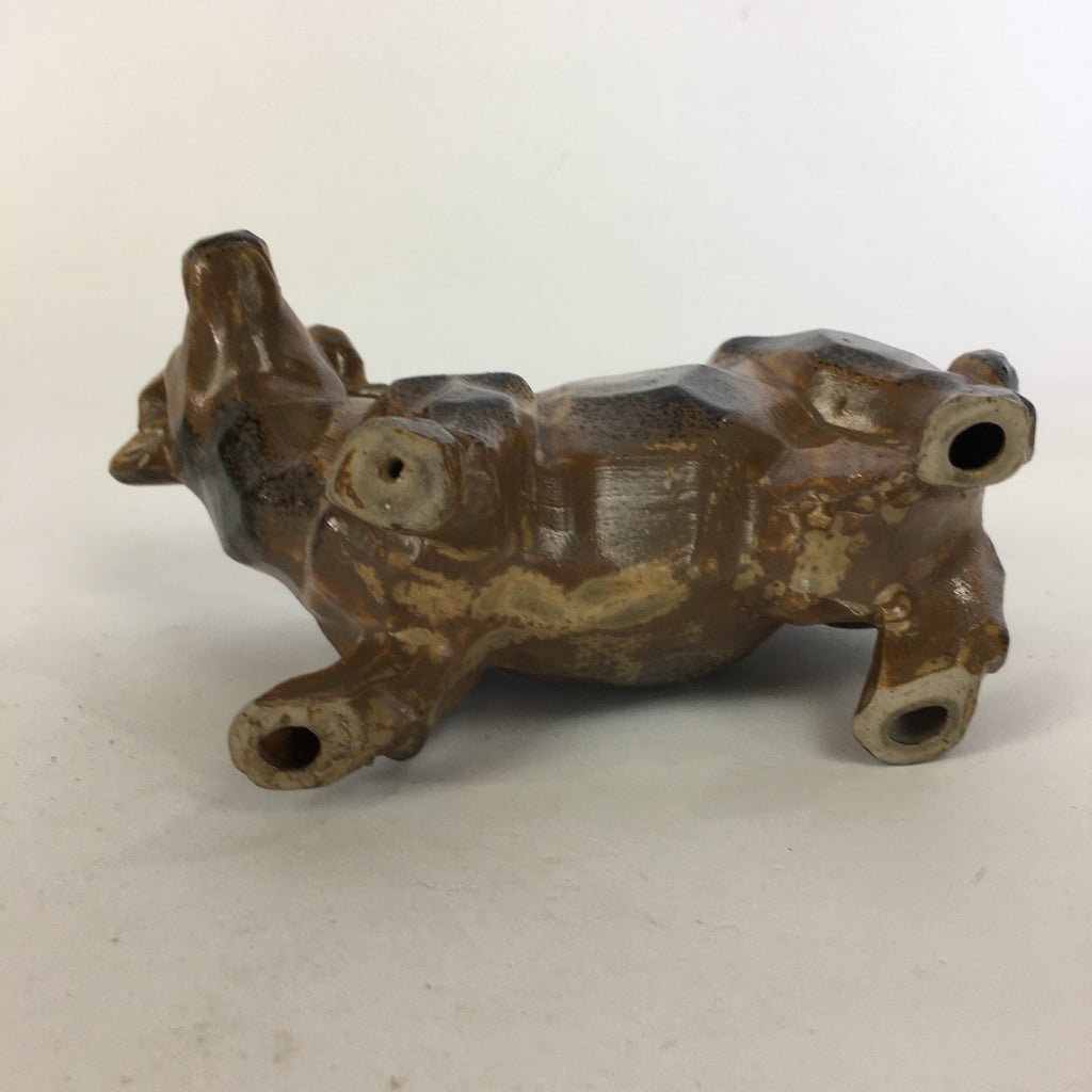 Japanese Porcelain Zodiac Cow Doll Vtg Brown Lucky Charm Statue Figurine BD675