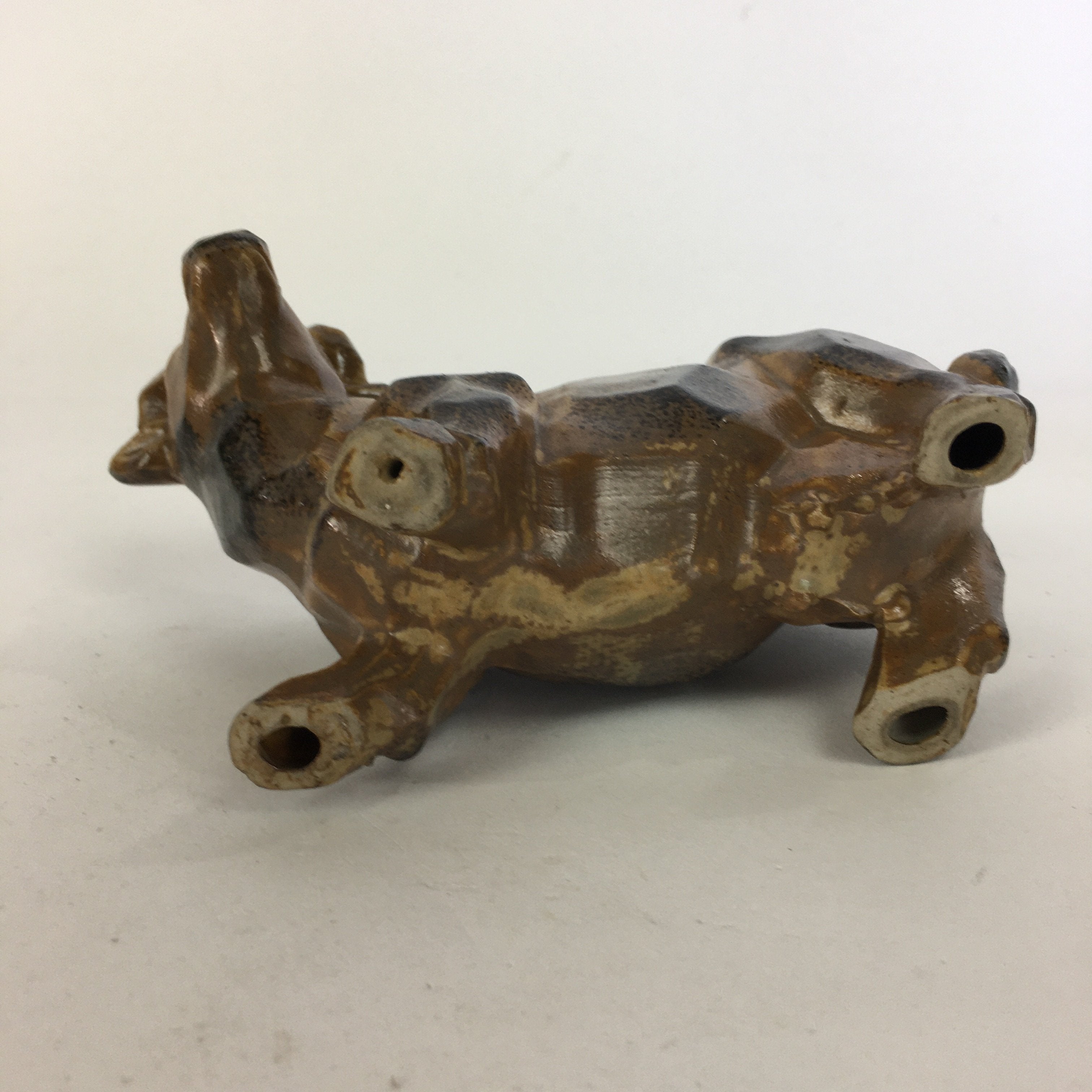 Japanese Porcelain Zodiac Cow Doll Vtg Brown Lucky Charm Statue Figurine BD675