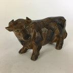 Japanese Porcelain Zodiac Cow Doll Vtg Brown Lucky Charm Statue Figurine BD675