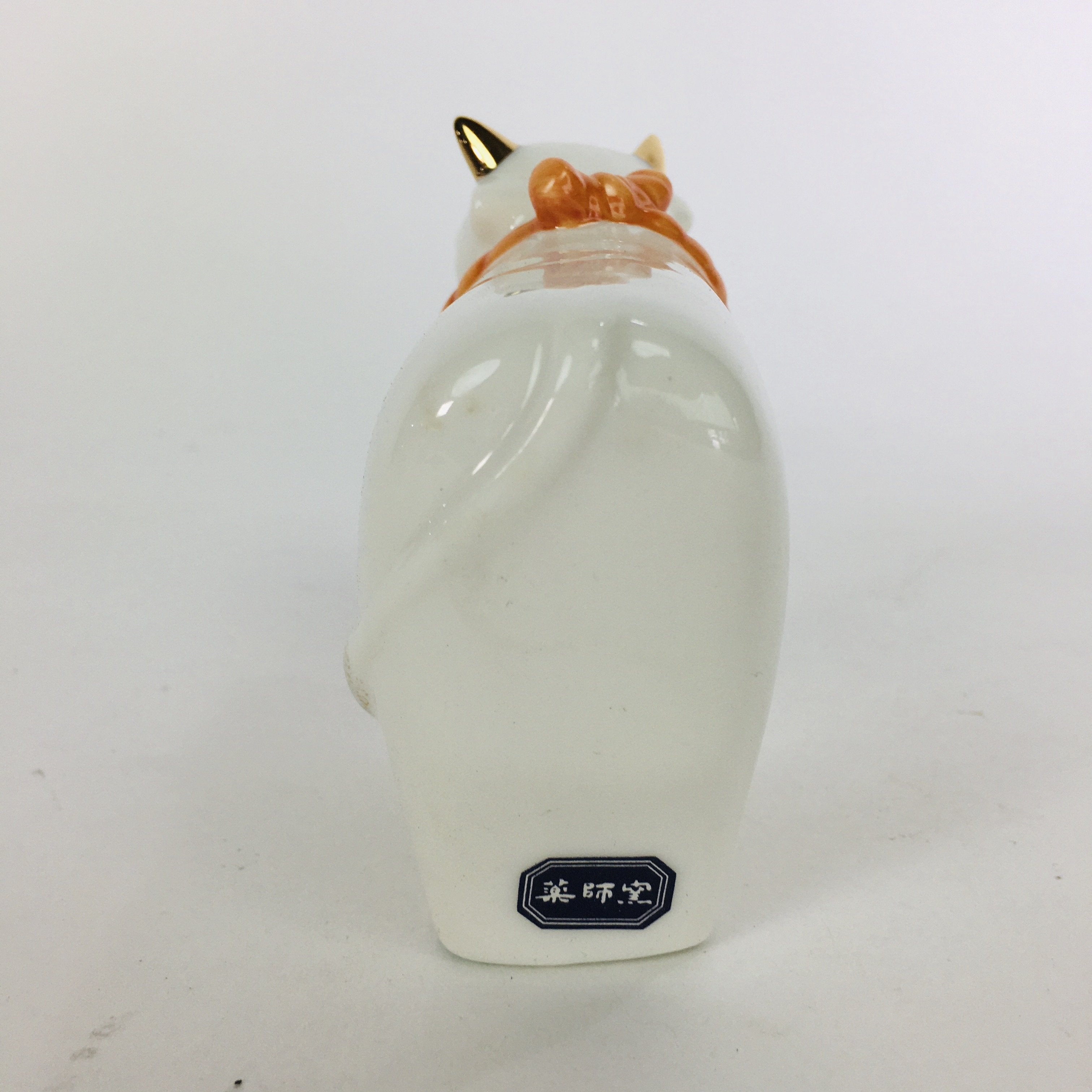 Japanese Porcelain Zodiac Cow Doll Vtg White Lucky Charm Statue Figurine BD665