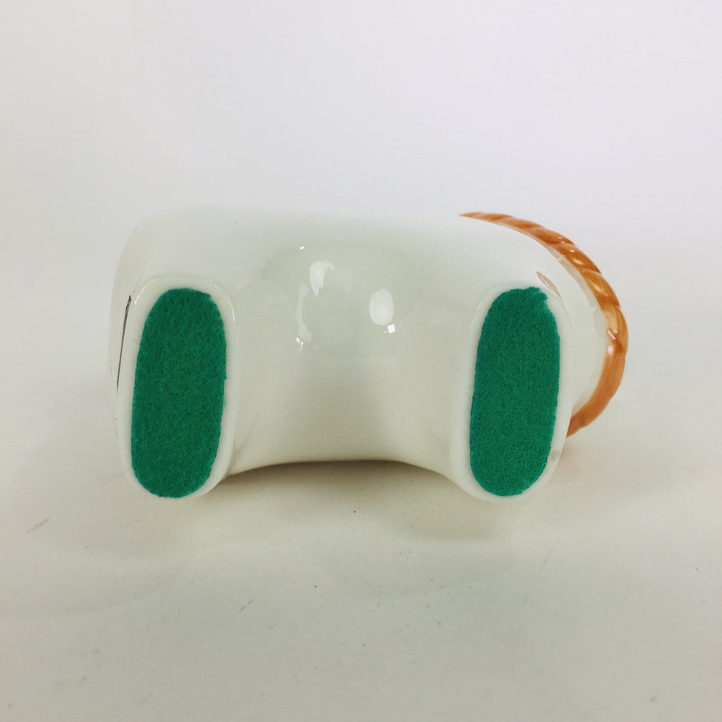 Japanese Porcelain Zodiac Cow Doll Vtg White Lucky Charm Statue Figurine BD665