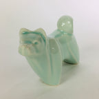 Japanese Porcelain Zodiac Dog Statue Vtg Green Lucky Charm Inu Figurine BD664