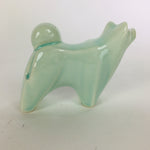 Japanese Porcelain Zodiac Dog Statue Vtg Green Lucky Charm Inu Figurine BD664