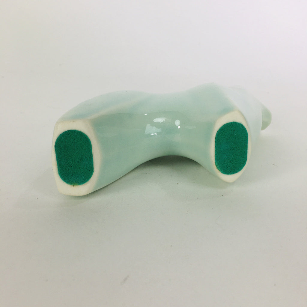Japanese Porcelain Zodiac Dog Statue Vtg Green Lucky Charm Inu Figurine BD664
