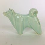 Japanese Porcelain Zodiac Dog Statue Vtg Green Lucky Charm Inu Figurine BD664