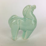 Japanese Porcelain Zodiac Horse Figurine Statue Vtg Green Lucky Charm Uma BD660