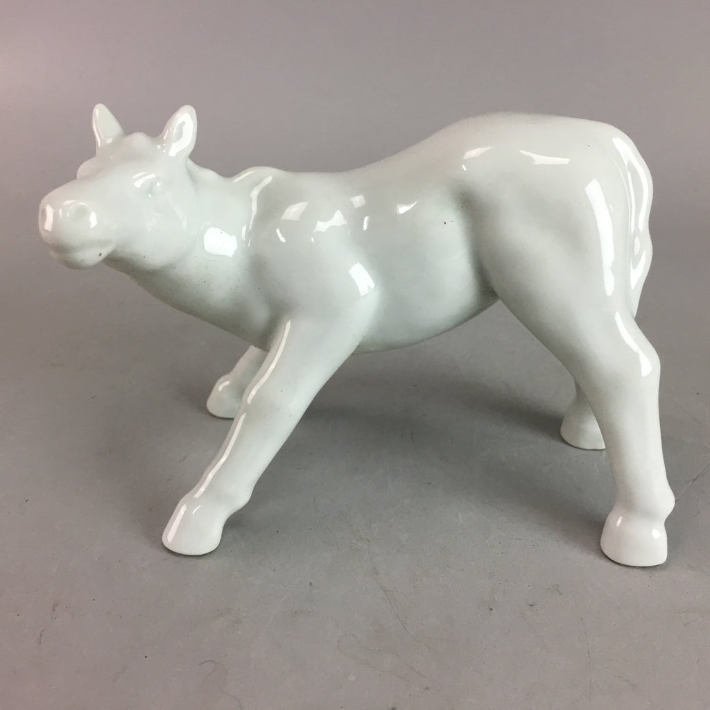 Japanese Porcelain Zodiac Horse Statue Vtg Figurine White Okimono BD430