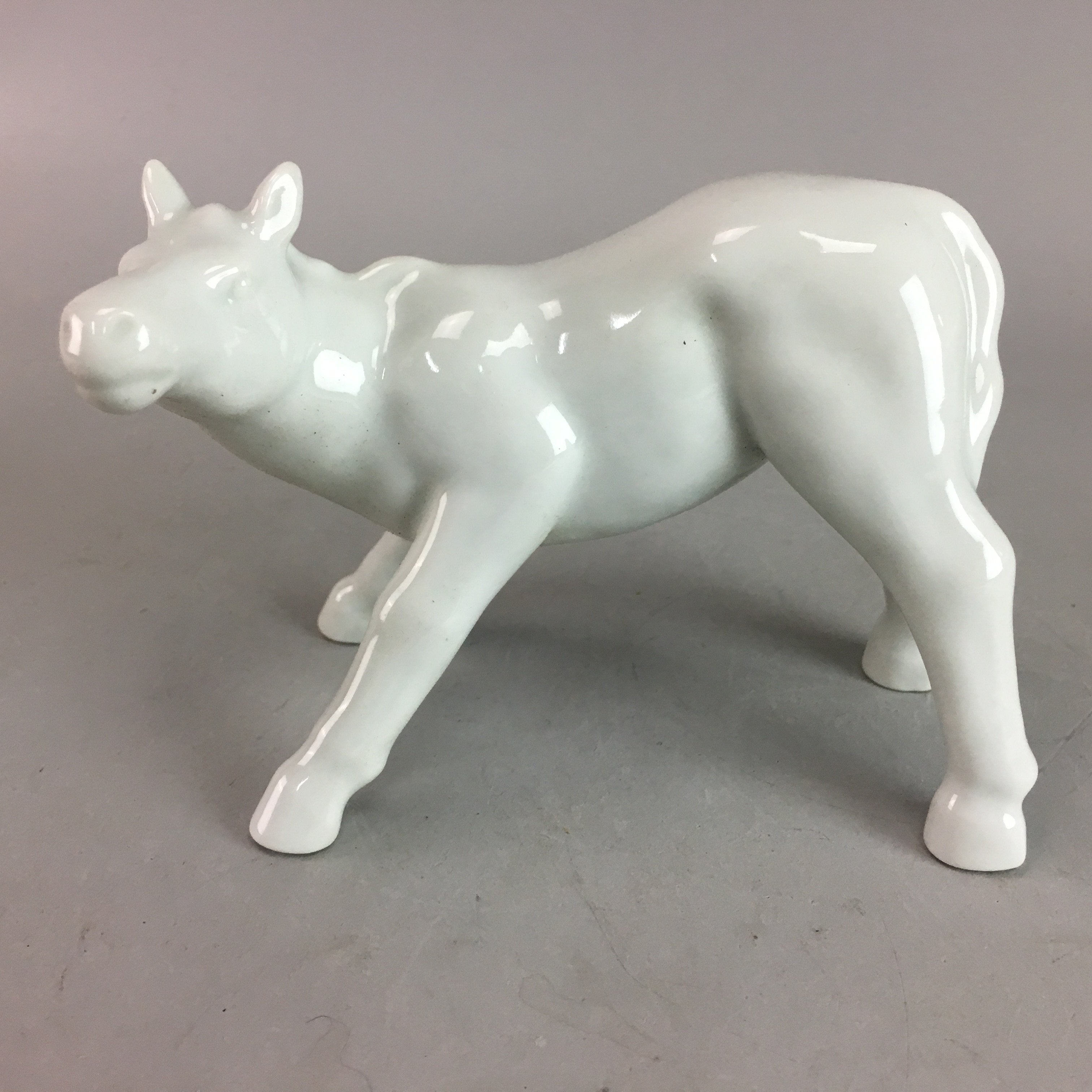 Japanese Porcelain Zodiac Horse Statue Vtg Figurine White Okimono BD430