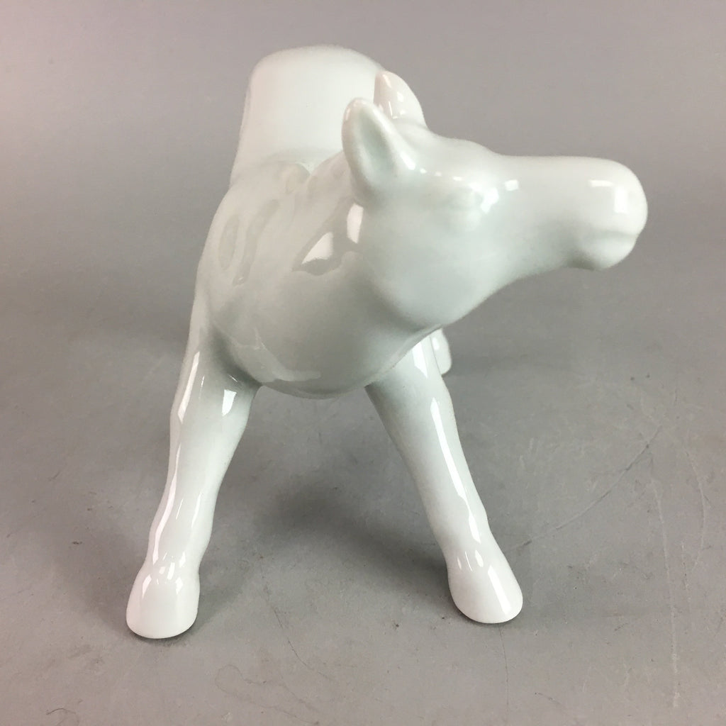 Japanese Porcelain Zodiac Horse Statue Vtg Figurine White Okimono BD430