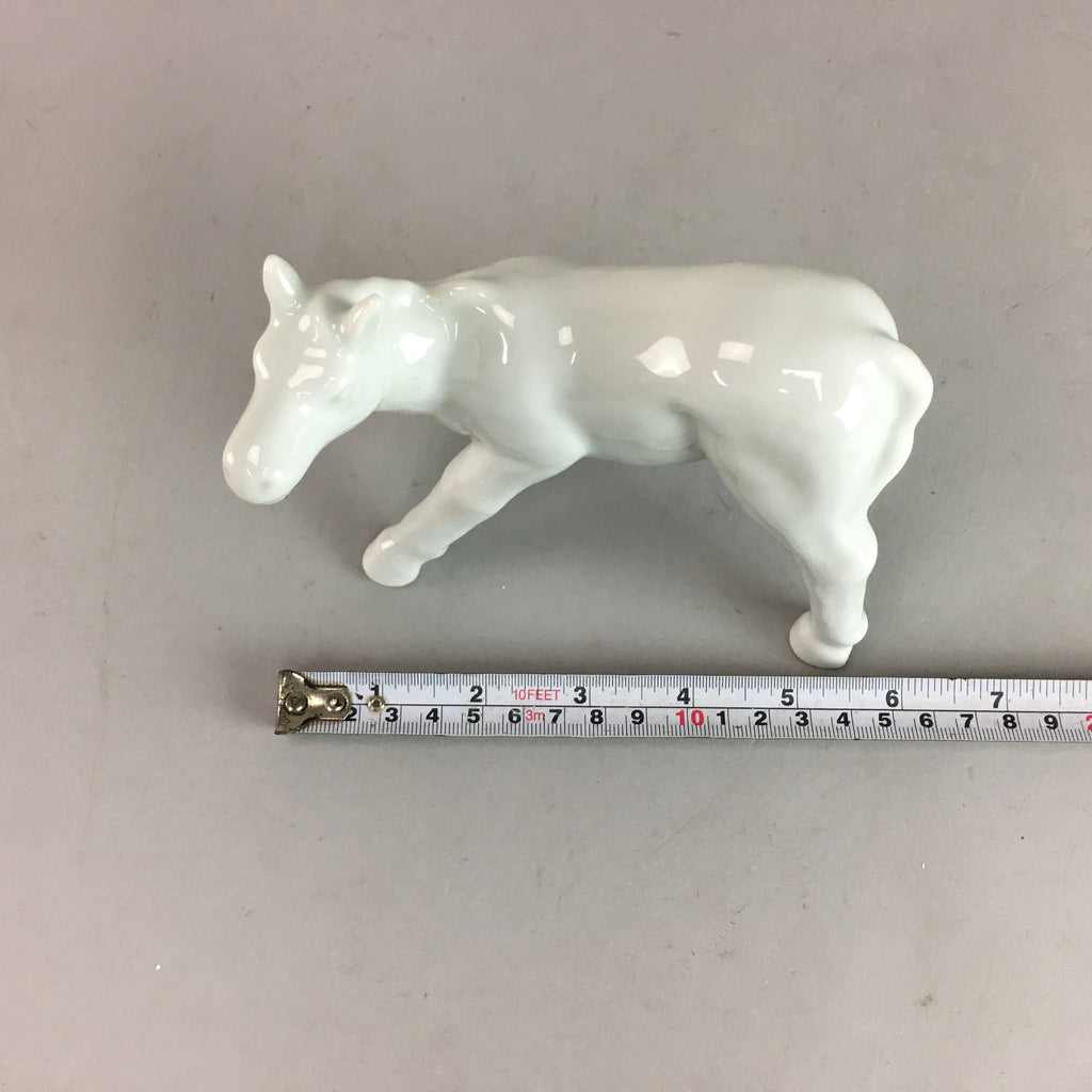 Japanese Porcelain Zodiac Horse Statue Vtg Figurine White Okimono BD430