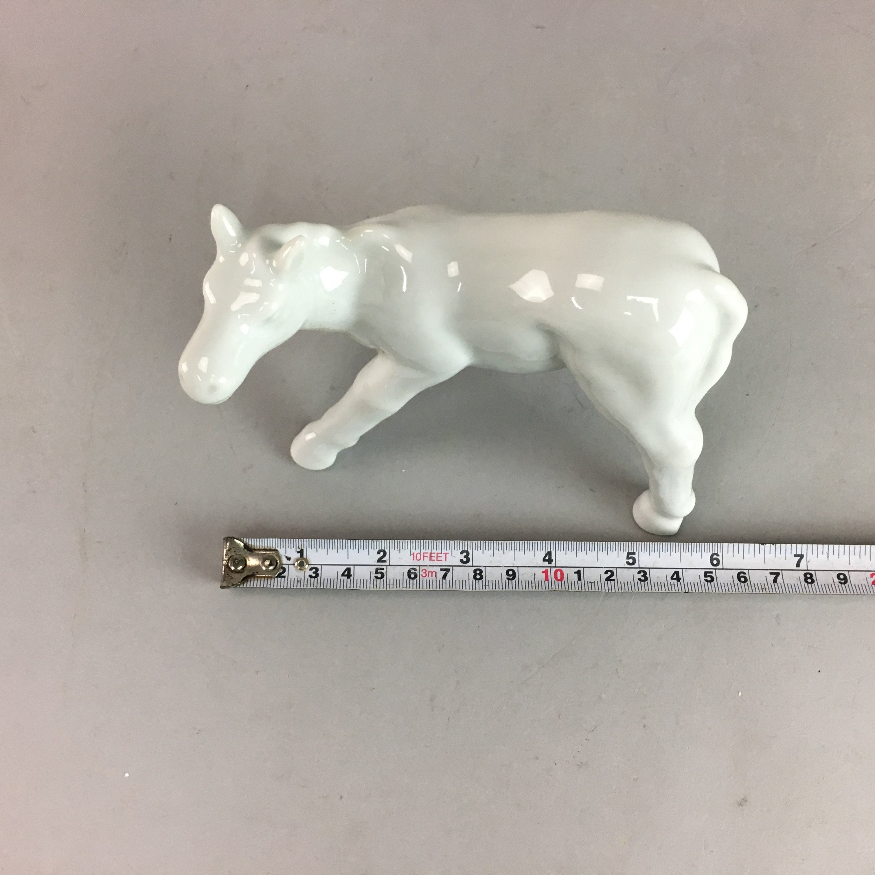 Japanese Porcelain Zodiac Horse Statue Vtg Figurine White Okimono BD430