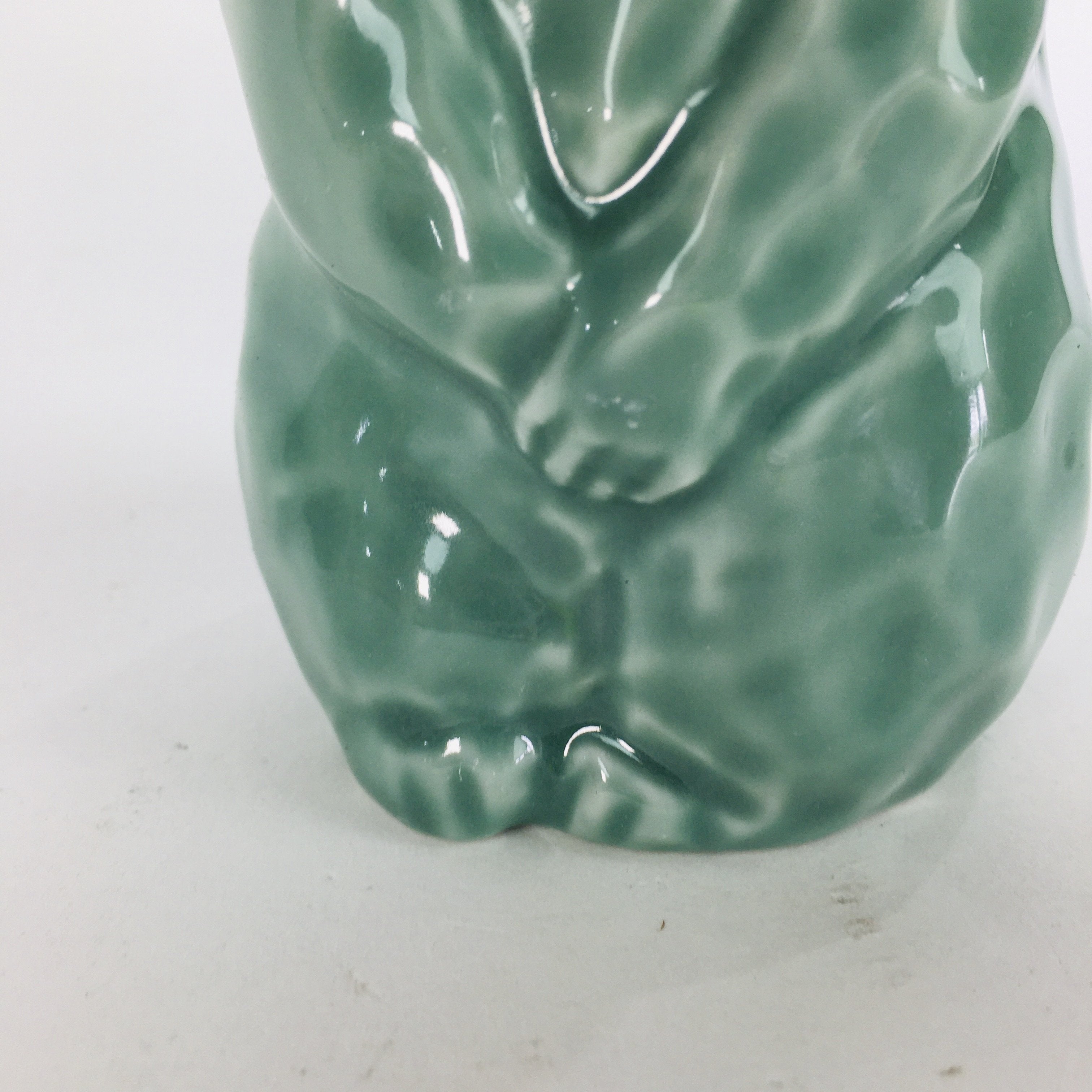 Japanese Porcelain Zodiac Monkey Statue Vtg Blue Lucky Charm Figurine BD667