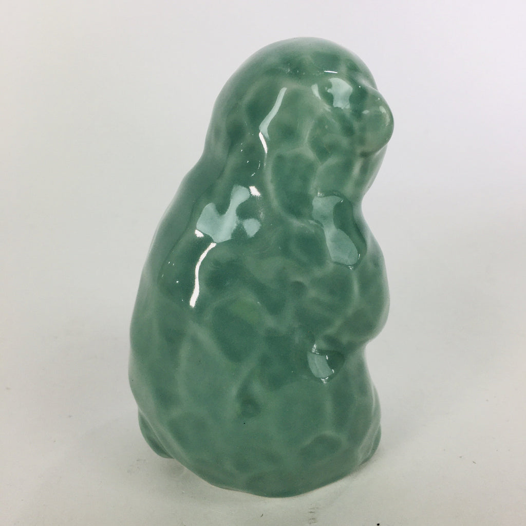Japanese Porcelain Zodiac Monkey Statue Vtg Blue Lucky Charm Figurine BD667