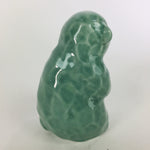 Japanese Porcelain Zodiac Monkey Statue Vtg Blue Lucky Charm Figurine BD667