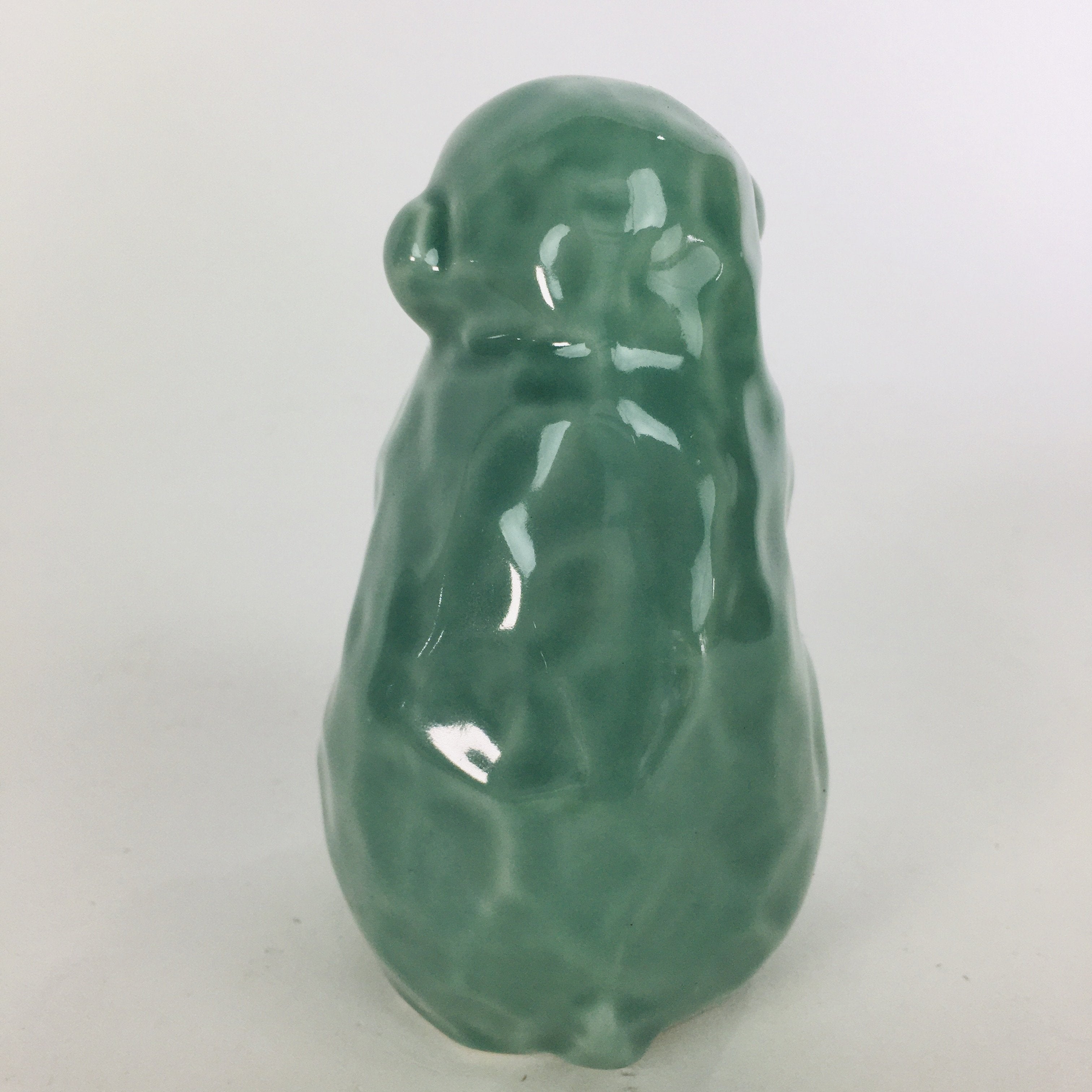 Japanese Porcelain Zodiac Monkey Statue Vtg Blue Lucky Charm Figurine BD667