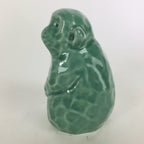 Japanese Porcelain Zodiac Monkey Statue Vtg Blue Lucky Charm Figurine BD667