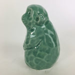 Japanese Porcelain Zodiac Monkey Statue Vtg Blue Lucky Charm Figurine BD667