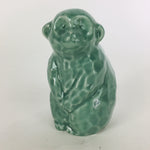 Japanese Porcelain Zodiac Monkey Statue Vtg Blue Lucky Charm Figurine BD667