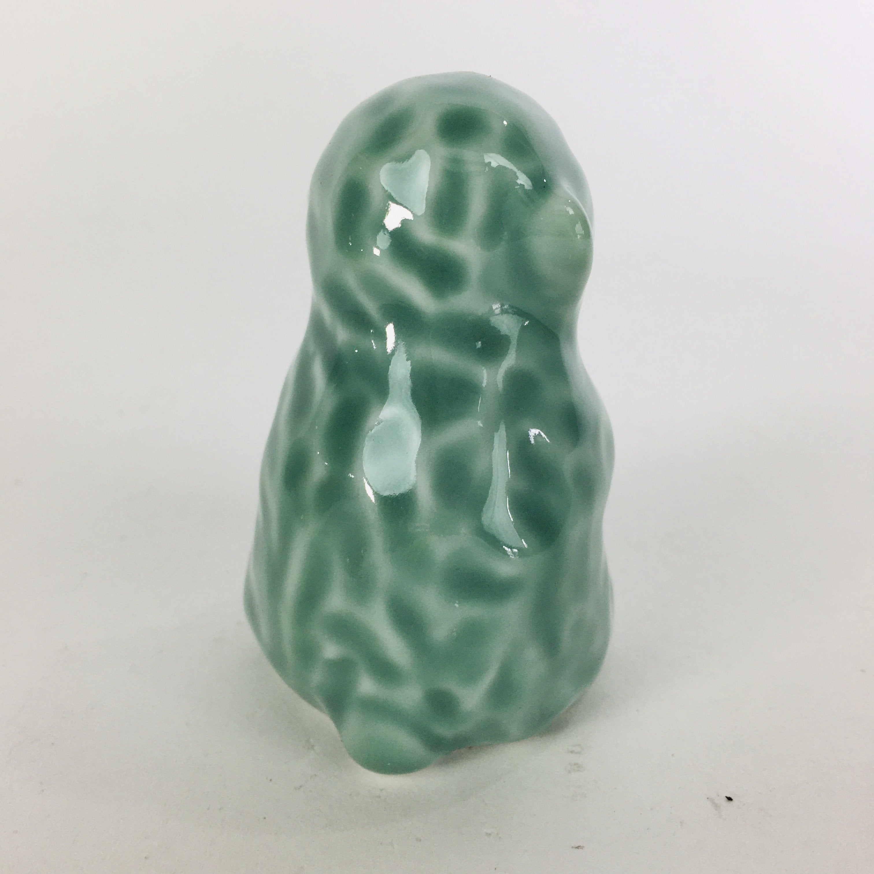 Japanese Porcelain Zodiac Monkey Statue Vtg Blue Lucky Charm Figurine BD668