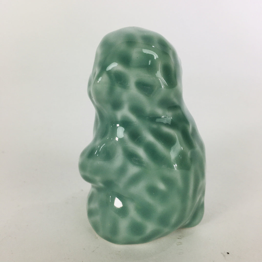 Japanese Porcelain Zodiac Monkey Statue Vtg Blue Lucky Charm Figurine BD668