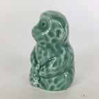 Japanese Porcelain Zodiac Monkey Statue Vtg Blue Lucky Charm Figurine BD668