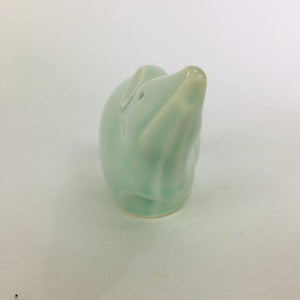 Japanese Porcelain Zodiac Mouse Figurine Vtg Green Lucky Charm Nezumi BD663