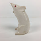Japanese Porcelain Zodiac Rat Figurine Vtg White Lucky Charm Nezumi BD739