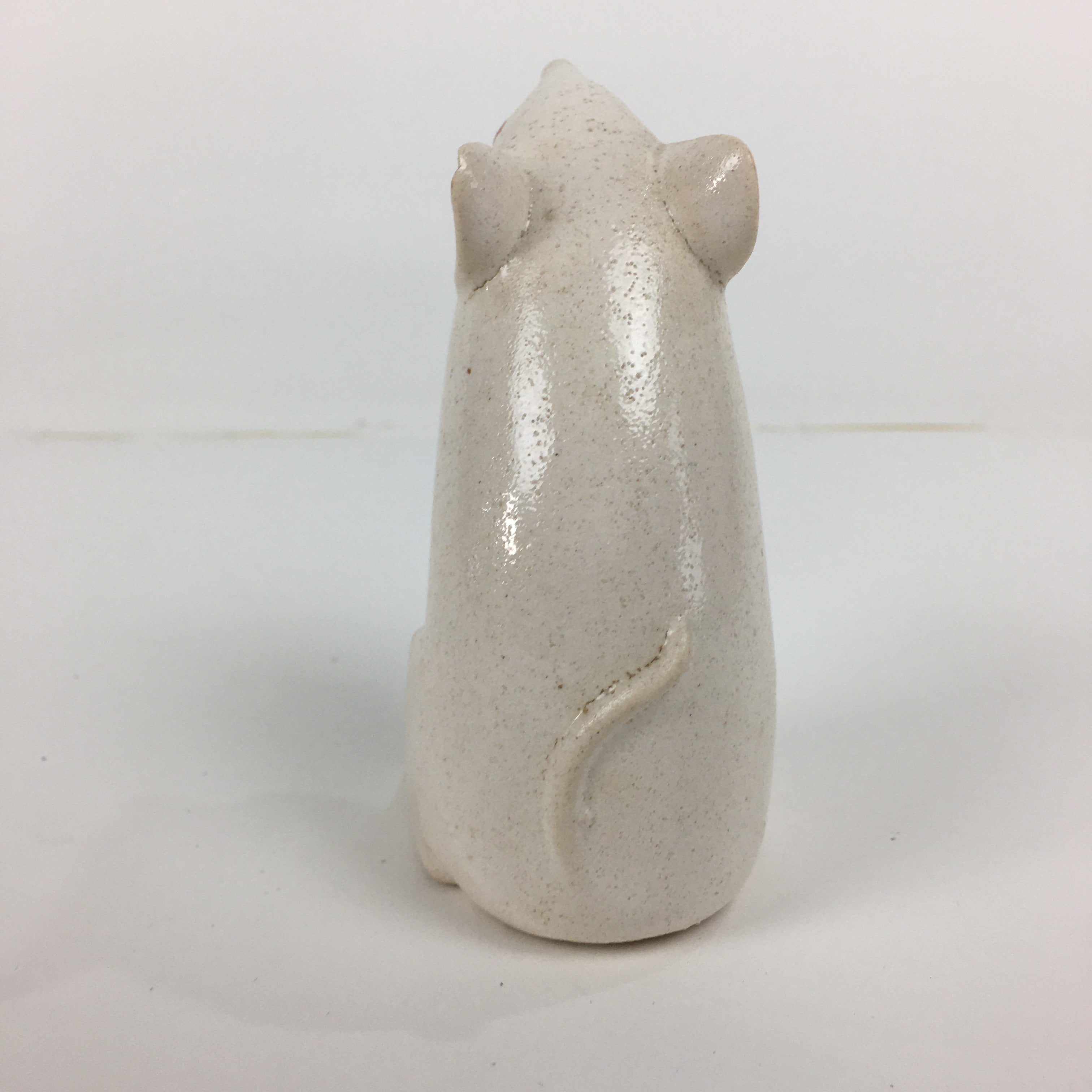 Japanese Porcelain Zodiac Rat Figurine Vtg White Lucky Charm Nezumi BD739