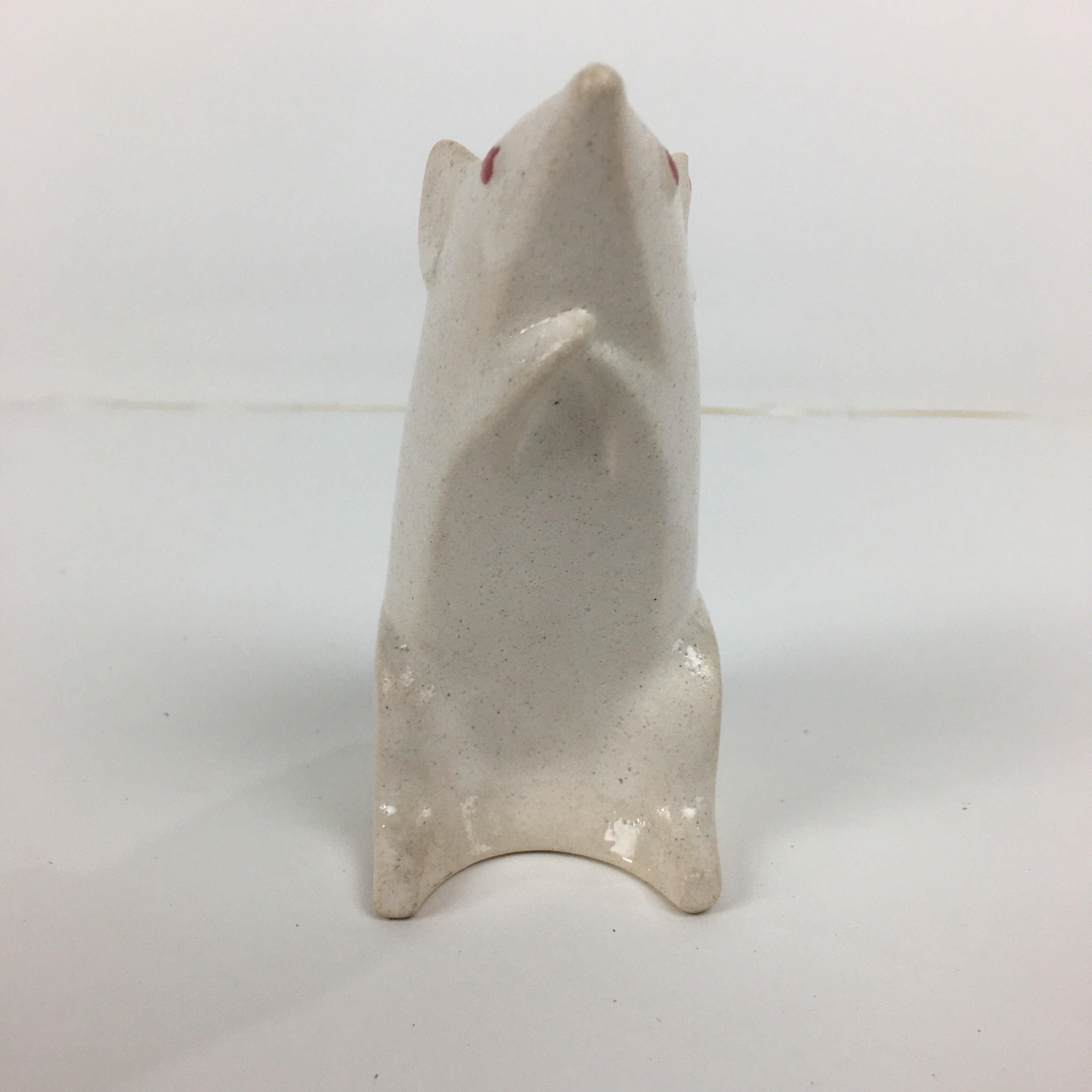 Japanese Porcelain Zodiac Rat Figurine Vtg White Lucky Charm Nezumi BD739