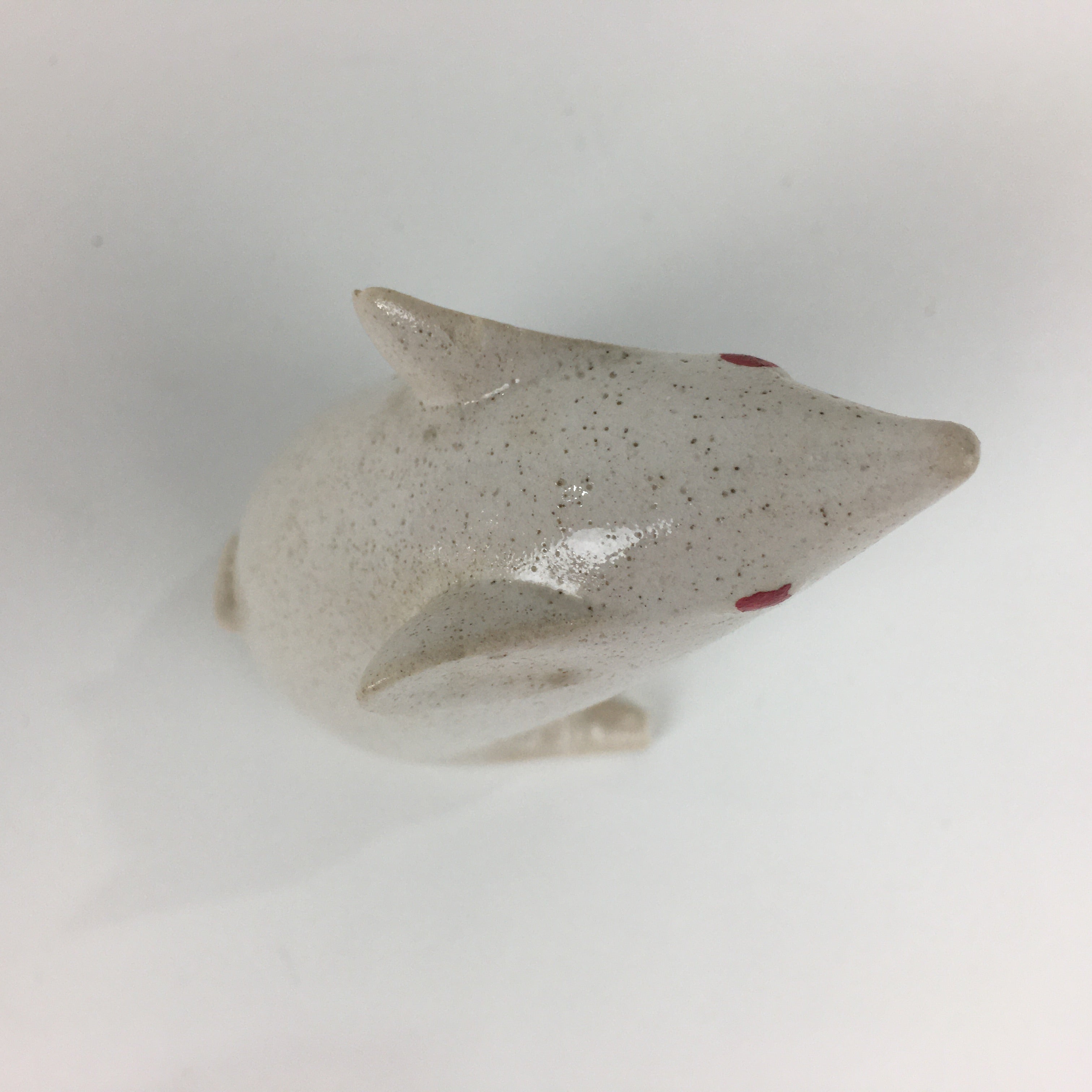Japanese Porcelain Zodiac Rat Figurine Vtg White Lucky Charm Nezumi BD739