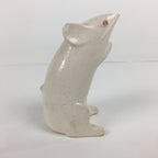 Japanese Porcelain Zodiac Rat Figurine Vtg White Lucky Charm Nezumi BD740