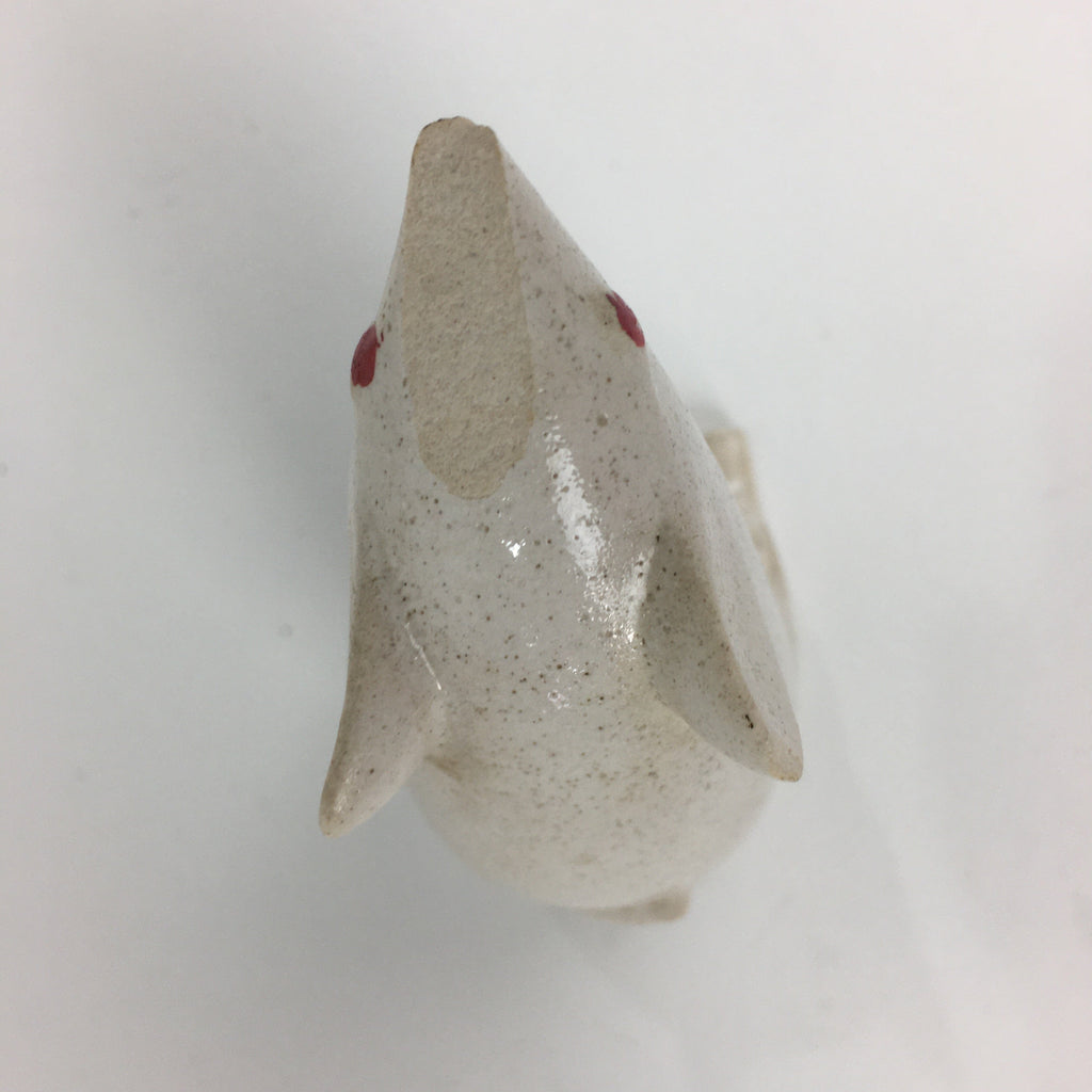 Japanese Porcelain Zodiac Rat Figurine Vtg White Lucky Charm Nezumi BD740