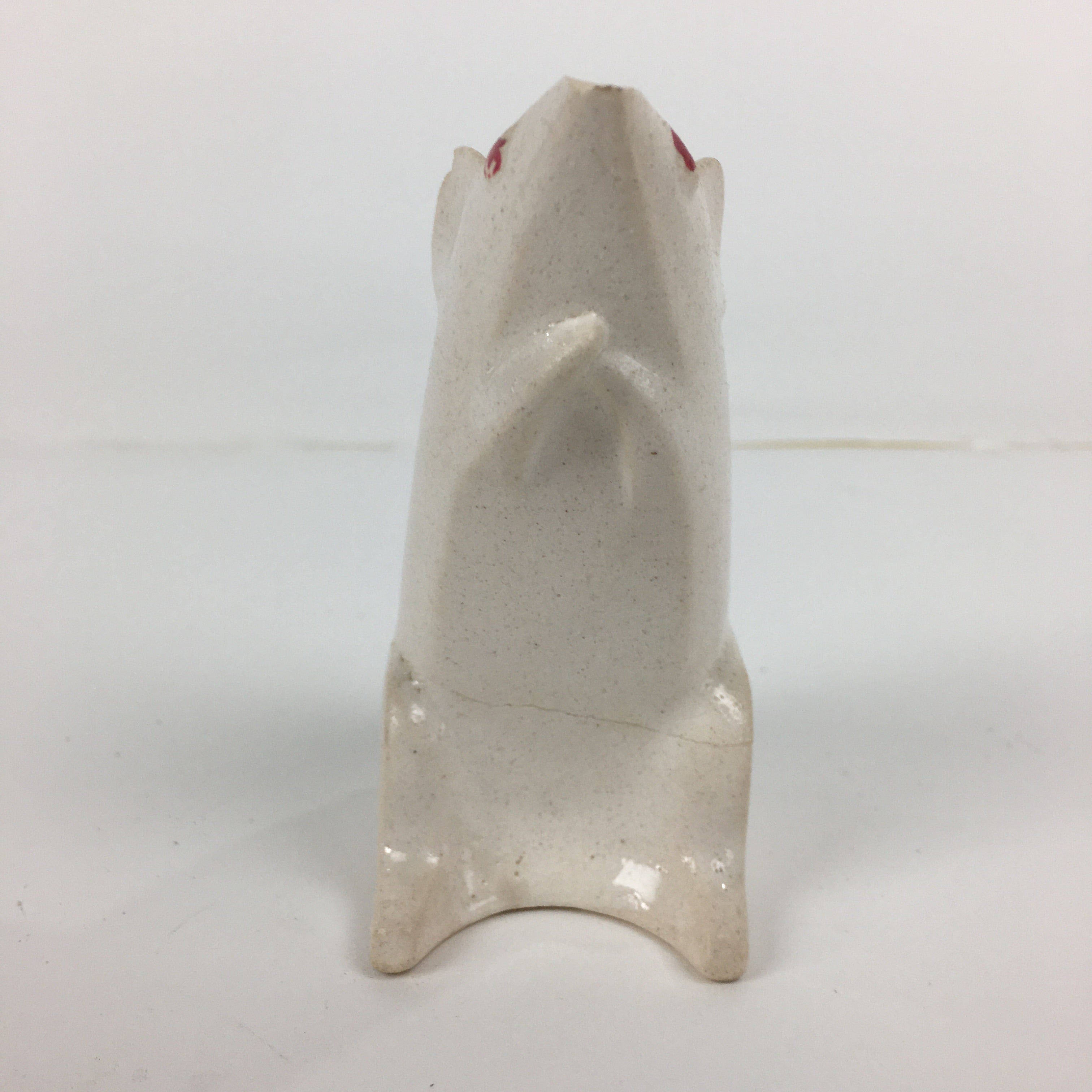Japanese Porcelain Zodiac Rat Figurine Vtg White Lucky Charm Nezumi BD740