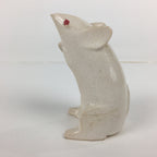 Japanese Porcelain Zodiac Rat Figurine Vtg White Lucky Charm Nezumi BD740