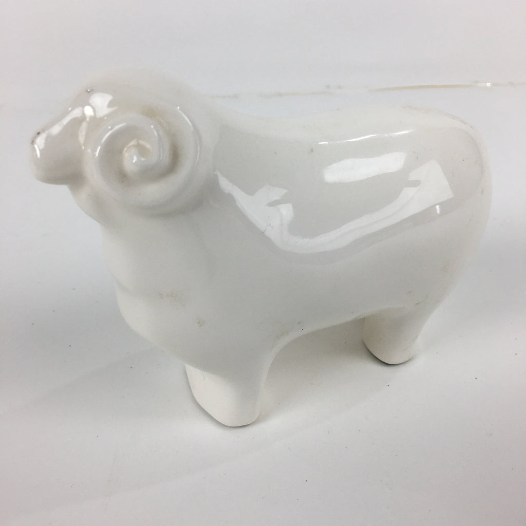 Japanese Porcelain Zodiac Sheep Figurine Vtg White Lucky Charm Hitsuji BD738