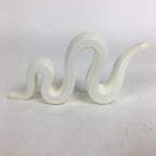 Japanese Porcelain Zodiac Simbol Snake Statue Vtg Figurine Okimono White Hebi PX