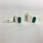 Japanese Porcelain Zodiac Simbol Snake Statue Vtg Figurine Okimono White Hebi PX