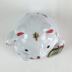 Japanese Porcelain doll White Cat Vtg Manekineko Figurine Okimono Good Luck BD824