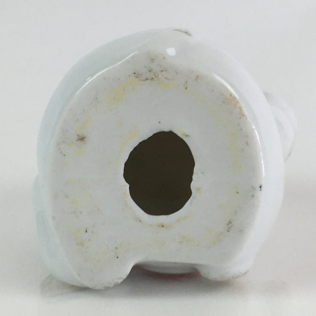 Japanese Porcelain doll White Cat Vtg Manekineko Figurine Okimono Good Luck BD824