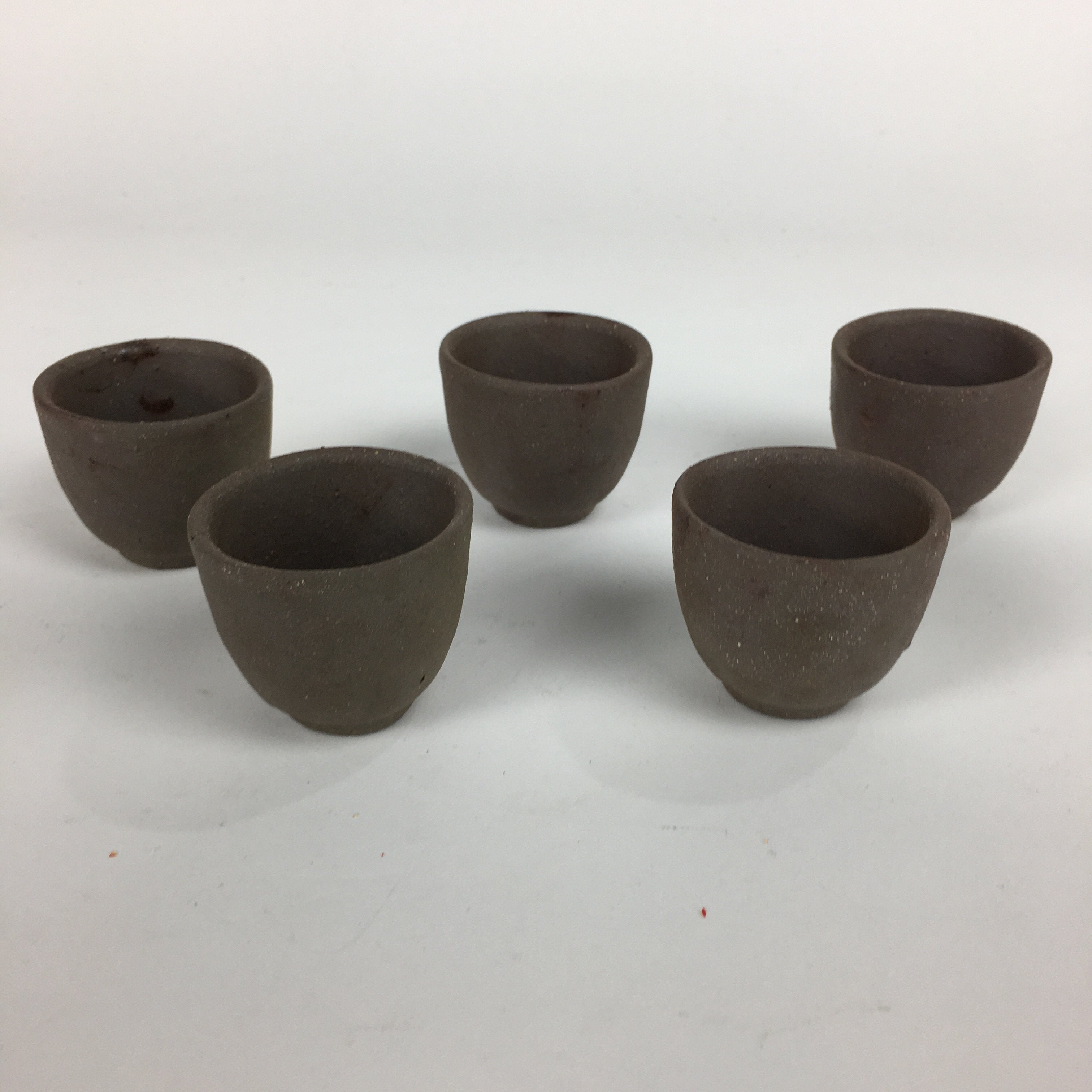 Japanese Pottery Koza-yaki Hot Sake Cup Set Vtg Sake Pot Guinomi Cups PX544