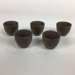 Japanese Pottery Koza-yaki Hot Sake Cup Set Vtg Sake Pot Guinomi Cups PX544
