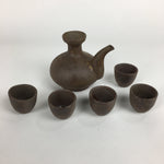 Japanese Pottery Koza-yaki Hot Sake Cup Set Vtg Sake Pot Guinomi Cups PX544
