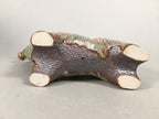 Japanese Pottery Porcelain Vtg Zodiac symbol Cow Wooden Box Statue PX537