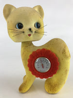 Japanese Pottery Yellow Cat Piggy Bank Vtg Money Saving Box With Thermometer JK4