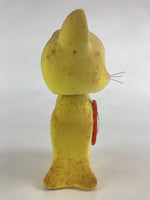 Japanese Pottery Yellow Cat Piggy Bank Vtg Money Saving Box With Thermometer JK4